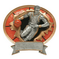 Basketball, Male, 3-D Sport Blaster Oval Resin Plate - 7" x 7-1/2"